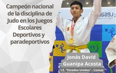 ESTUDIANTE DE LA IE. ESTADOS UNIDOS DE COMAS, ¡CAMPEÓN NACIONAL DE JUDO!