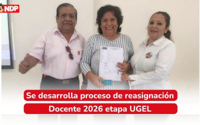 SE DESARROLLA PROCESO DE REASIGNACIÓN DOCENTE 2026 ETAPA UGEL