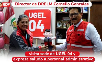 DIRECTOR DE DRELM CORNELIO GONZALES VISITA SEDE UGEL 04 Y COLEGIO BICENTENARIO 2100